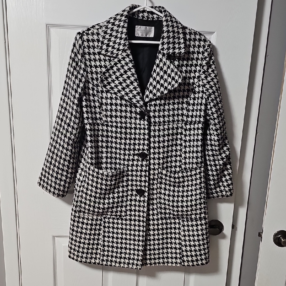 Houndstooth Pea Coat